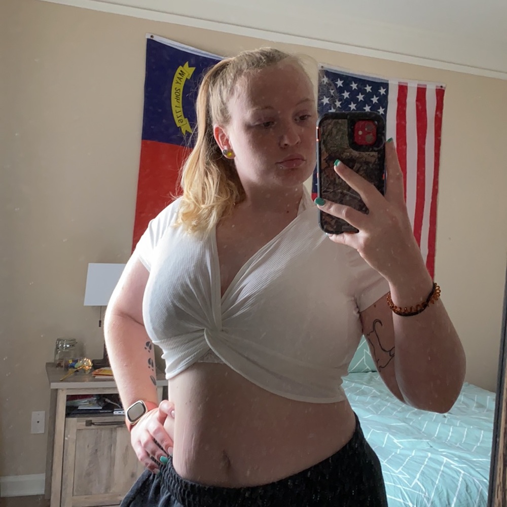 White Cropped Top